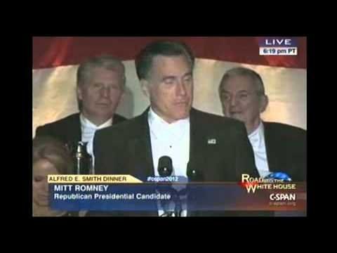 Mitt Romney’s surprisingly hilarious speech at the Al Smith dinner