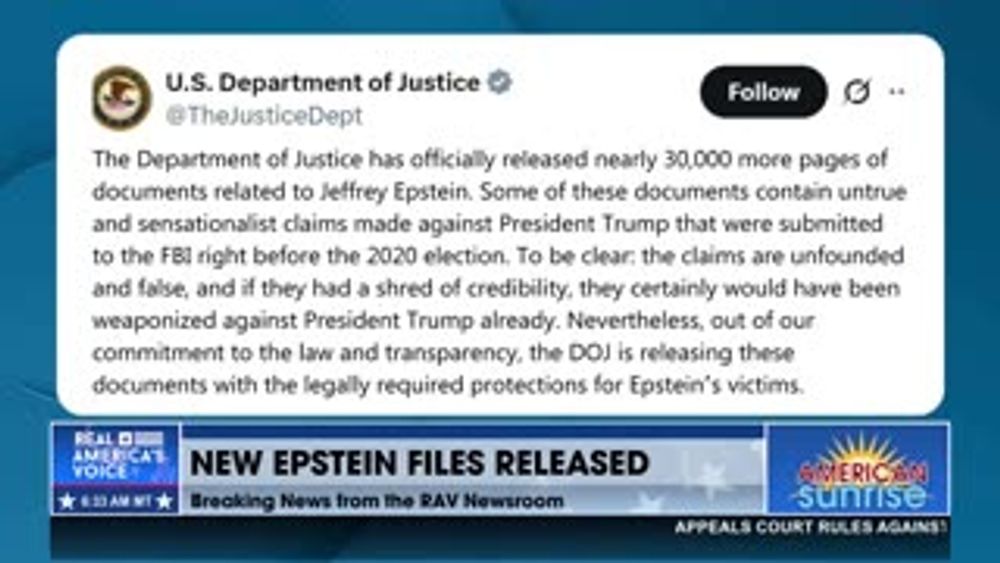 BREAKING: NEW EPSTEIN DOCS RELEASED