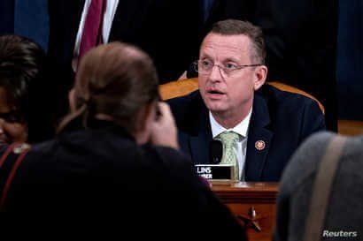 Representative Doug Collins, a Republican from Georgia and ranking member of the House Judiciary Committee, sits after…