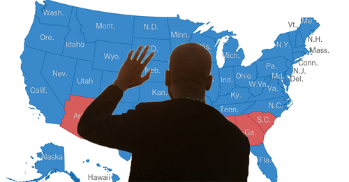 AMERICANS WAVE GOODBYE TO BLUE CITIES AND STATES