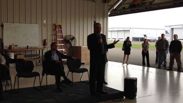 Tim Kaine event at Aurora Flight Sciences in Manassas