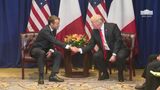 President Trump Participates in a Bilateral Meeting with the President of the French Republic