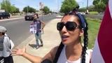 Navy Veteran Ericka Vega standing for Freedom over Tyranny in California