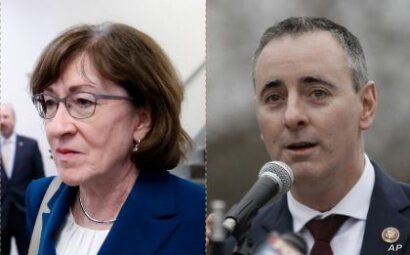 From left, Senator Susan Collins of Maine and Congressman Brian Fitzpatrick of Pennsylvania.