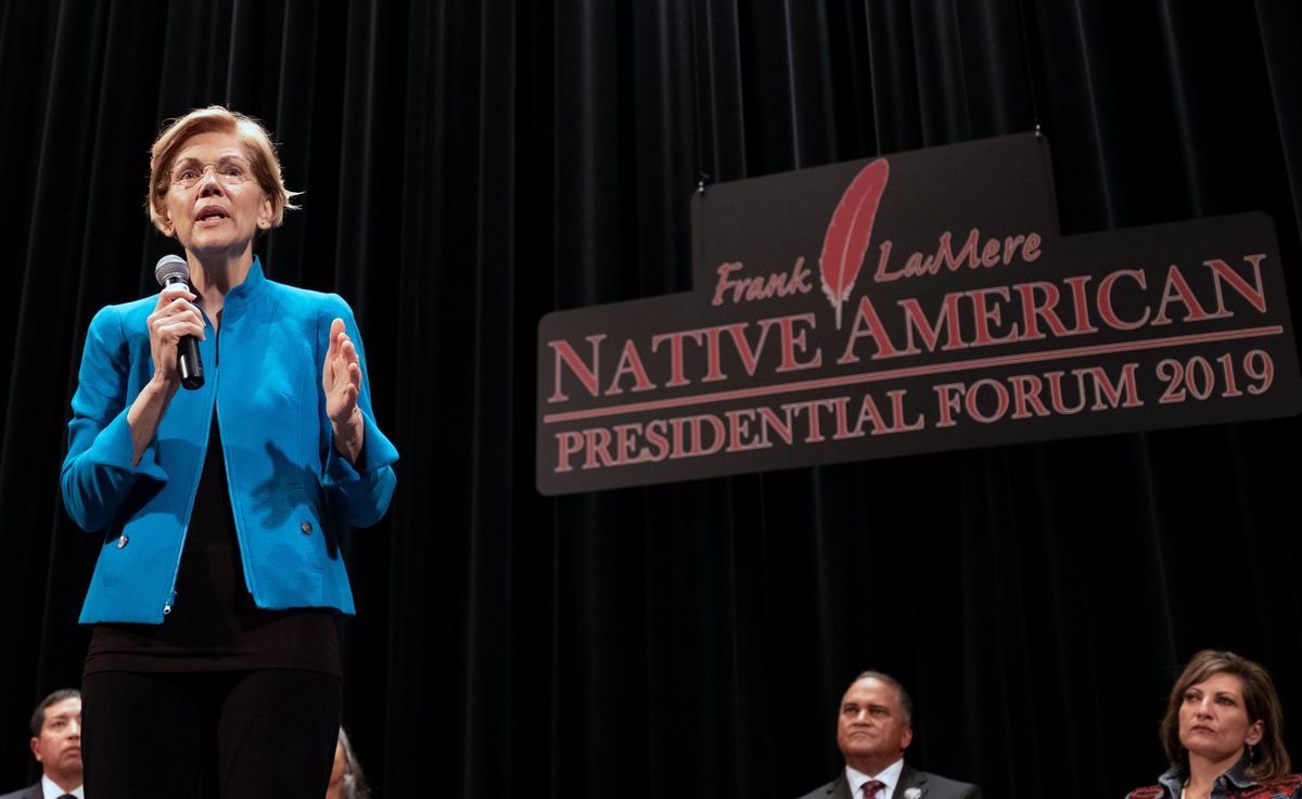 Democrat Elizabeth Warren Woos Native American Voters