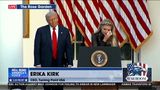 ERIKA KIRK TEARFULLY READS A HEARTFELT BIRTHDAY NOTE FROM THEIR DAUGHTER TO HER LATE FATHER.