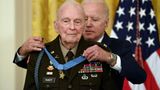 Biden presents his first Medal of Honor award to Korean War vet; S. Korean president in attendance