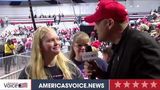 Trump Des Moines Rally BEN BERGQUAM INSIDE ASKING A YOUNG WOMEN ABOUT IMMIGRATION