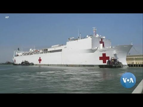 President Trump on Hand as Navy Hospital Ship Leaves for NYC