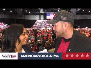 Ben Bergquam speaks to Corrin Rankin with Black Voices For Trump at Las Vegas Rally