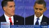 Obama grimaces; turns away from Romney during tough debate moment