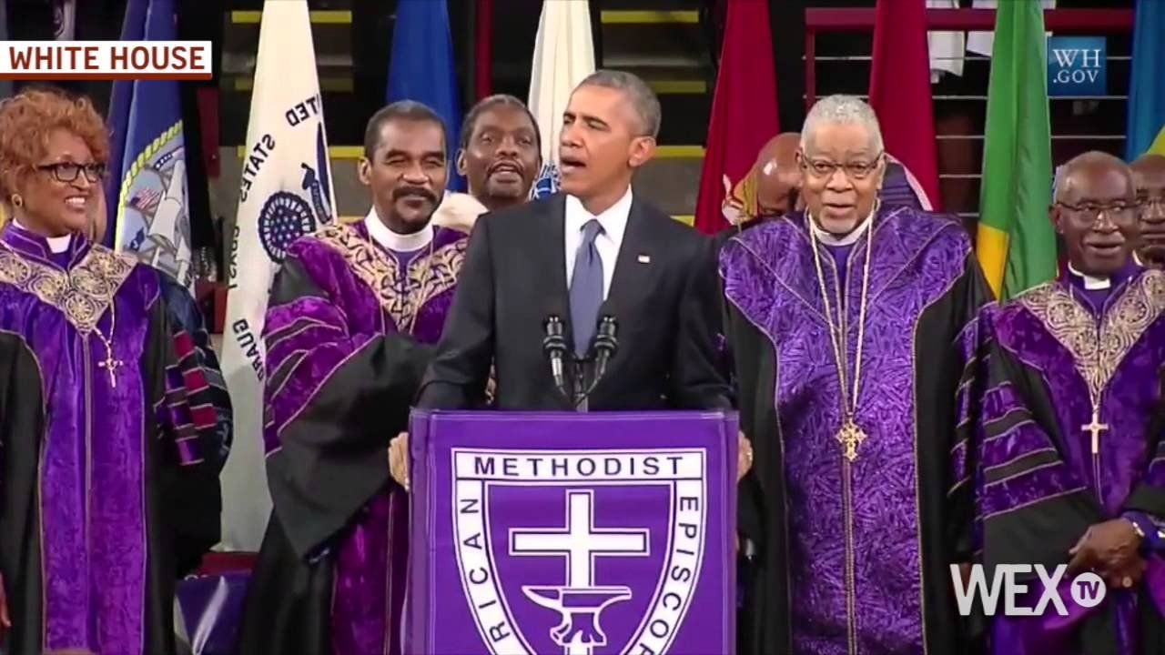 President Obama leads church in ‘Amazing Grace’ at Rev. Clementa Pinckney’s funeral