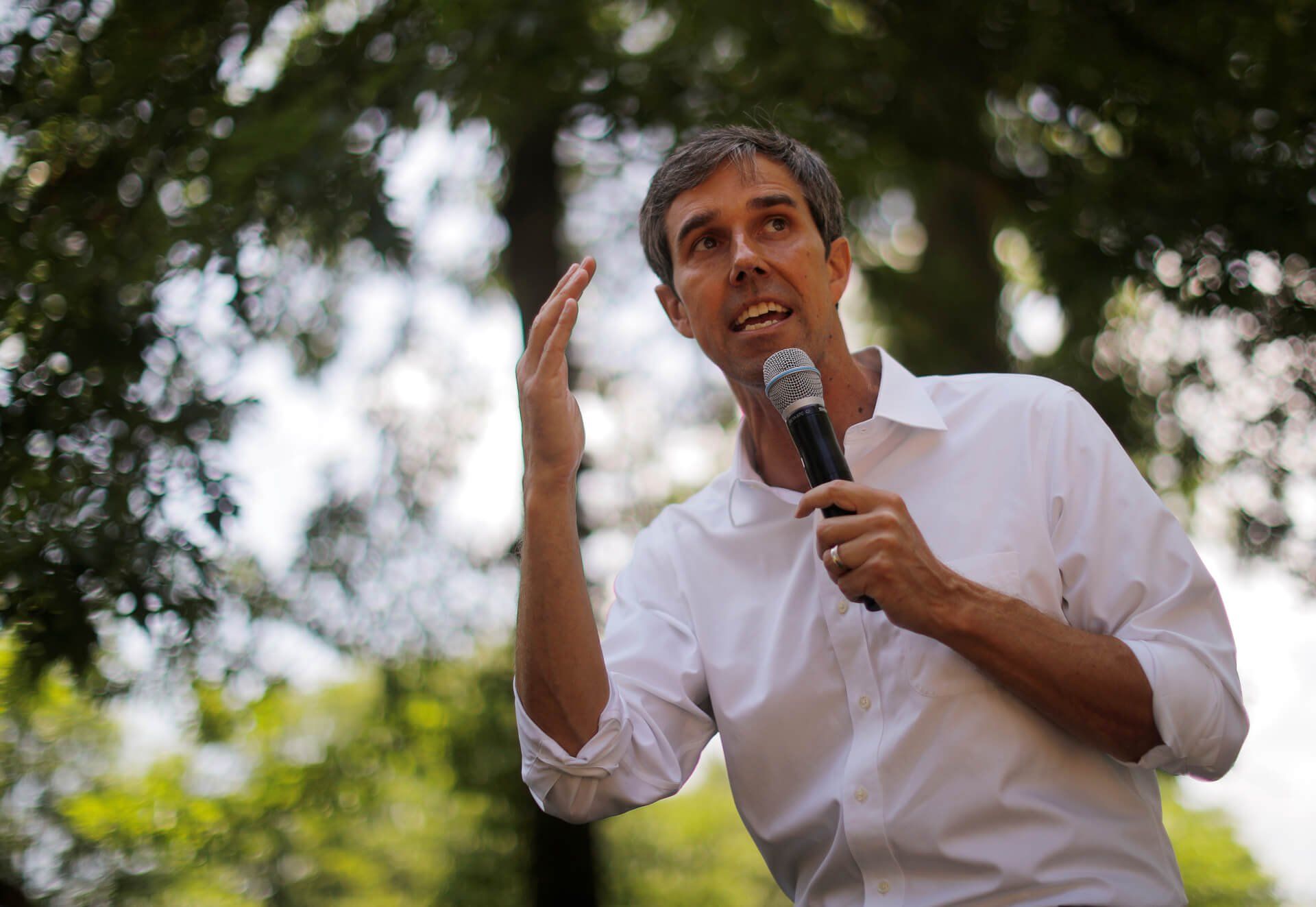 Democratic 2020 U.S. presidential candidate and former U.S. Representative Beto O'Rourke speaks during a campaign stop in Manchester, New Hampshire, July 13, 2019. 
