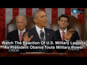 Watch The Reaction Of U.S. Military Leaders As President Obama Touts Military Power