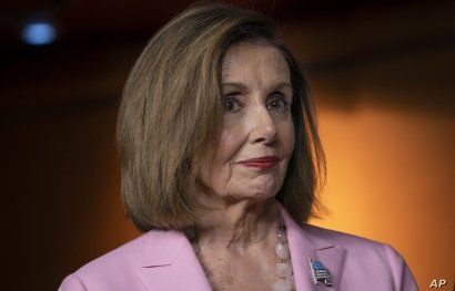 House Speaker Nancy Pelosi, D-Calif., leads other House Democrats to discuss H.R. 1, the For the People Act, which passed in the House but is being held up in the Senate, at the Capitol in Washington, Sept. 27, 2019. 