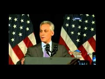 Rahm Emanuel in June: When President Obama arrives the rain stops