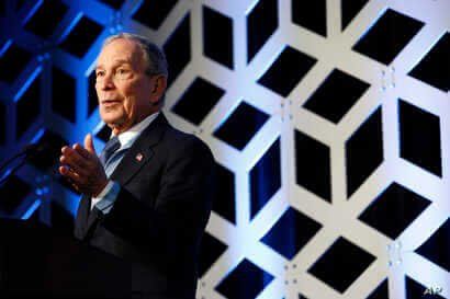 Democratic presidential candidate Mike Bloomberg speaks at the North Carolina Democratic Party's Blue NC Celebration, Saturday,…