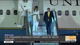 US President Donald Trump, Melania Trump arrive in Delhi