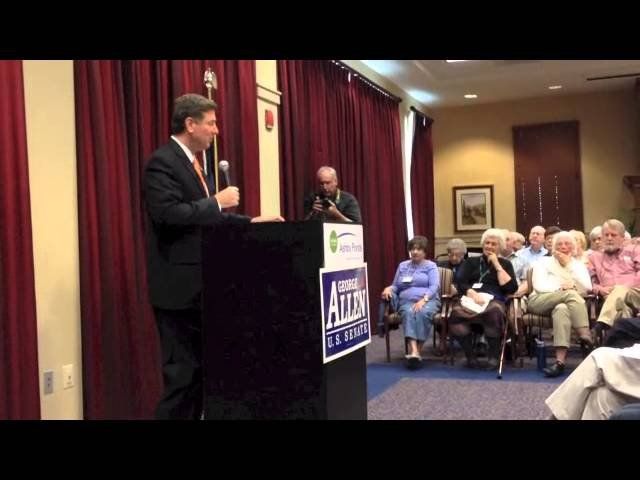 George Allen campaigns at Ashburn retirement home, Oct. 9