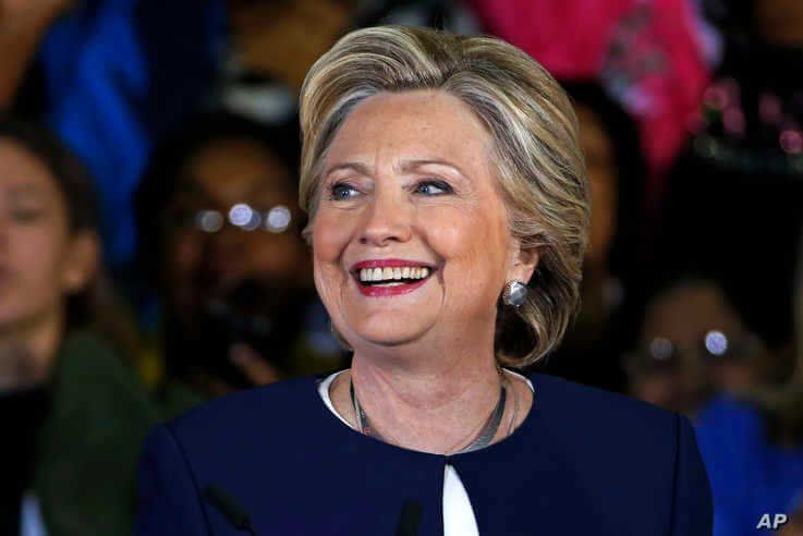 FILE - Democratic presidential candidate Hillary Clinton makes remarks at a Pennsylvania Democrats Pittsburgh Organizing Event at Heinz Field in Pittsburgh, Nov. 4, 2016. 