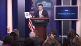 Royals Fan/White House Press Secretary with Mets logo (C-SPAN)