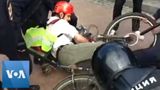 Russia Police Beat Up Cyclist During Moscow Protest