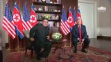 President Trump Participates in a 1:1 Meeting with North Korean Leader Kim Jong Un