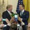 President Trump Participates in the Shamrock Bowl Presentation by the Prime Minister of Ireland