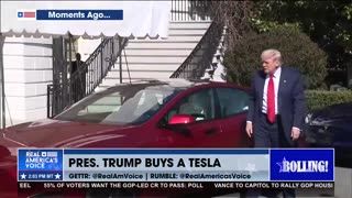 TRUMP BUYS A TESLA