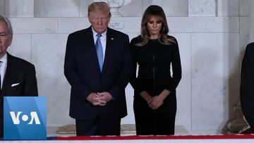 US President Donald Trump, First Lady Melania Pay Respects to Justice John Paul Stevens
