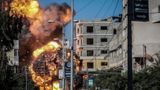 Israeli airstrikes level buildings in Gaza amid regional conflict