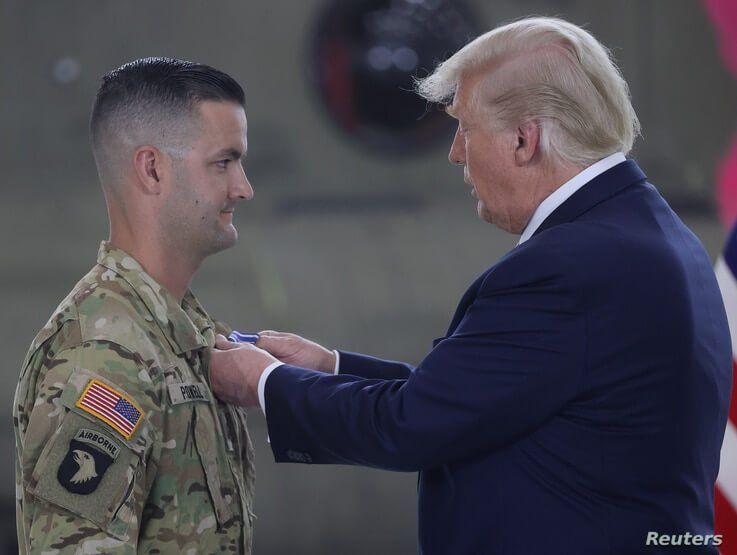 U.S. President Trump participates in ceremony recognizing the California National Guard at McClellan Park, California