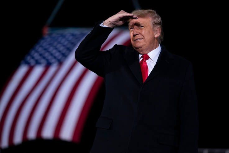 President Donald Trump arrives to speak at a campaign rally for Sen. Kelly Loeffler, R-Ga., and David Perdue at Dalton Regional…