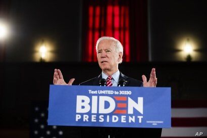 FILE - Democratic presidential candidate former Vice President Joe Biden speaks during a campaign event in Scranton, Pennsylvania, Oct. 23, 2019.
