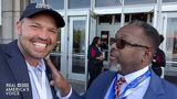 Ben Bergquam visits with Wendell Pierce at DNC