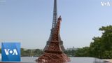 Chocolate Eiffel Tower Melting During Record Paris Heat Wave