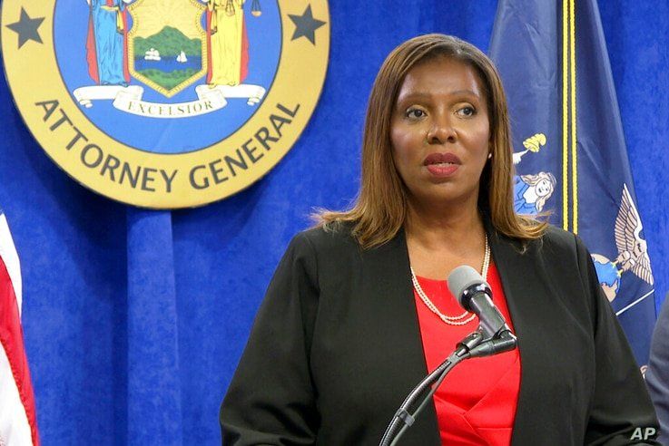 New York State Attorney General Letitia James speaks at a press conference, Tuesday, Aug. 3, 2021,  in New York. An…