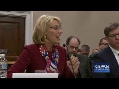Secretary Betsy DeVos answers question on her ‘grizzlies’ comments (C-SPAN