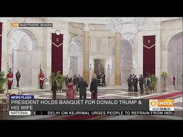 President Kovind welcomes President Trump, wife Melania at Rashtrapati Bhawan for Banquet