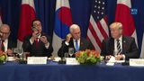 President Trump with the Prime Minister of Japan and the President of the Republic of Korea