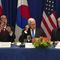 President Trump with the Prime Minister of Japan and the President of the Republic of Korea