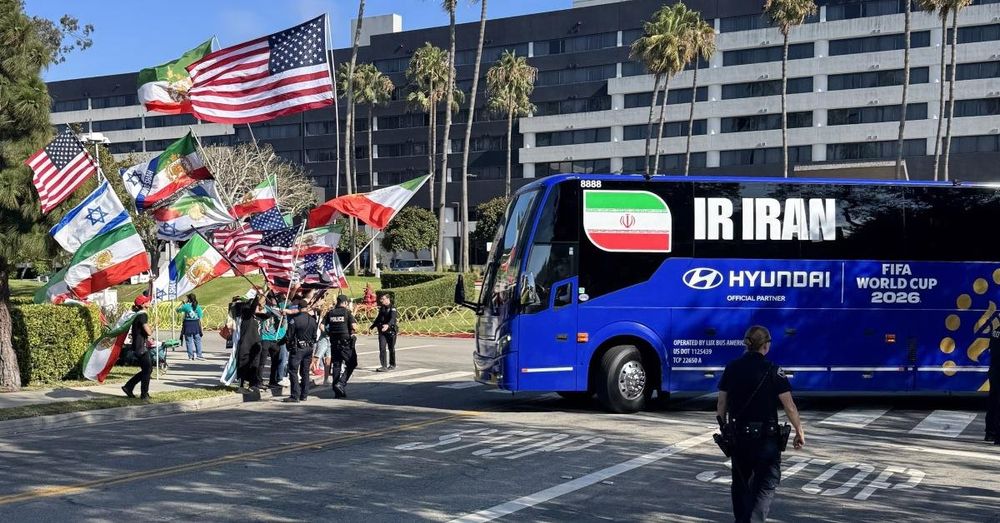 Iran national soccer arrives in LA for World Cup opener to protests over war with US, amid ceasefire