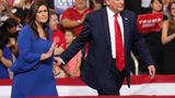 Former President Trump made a surprise appearance at a Sarah Huckabee Sanders campaign event