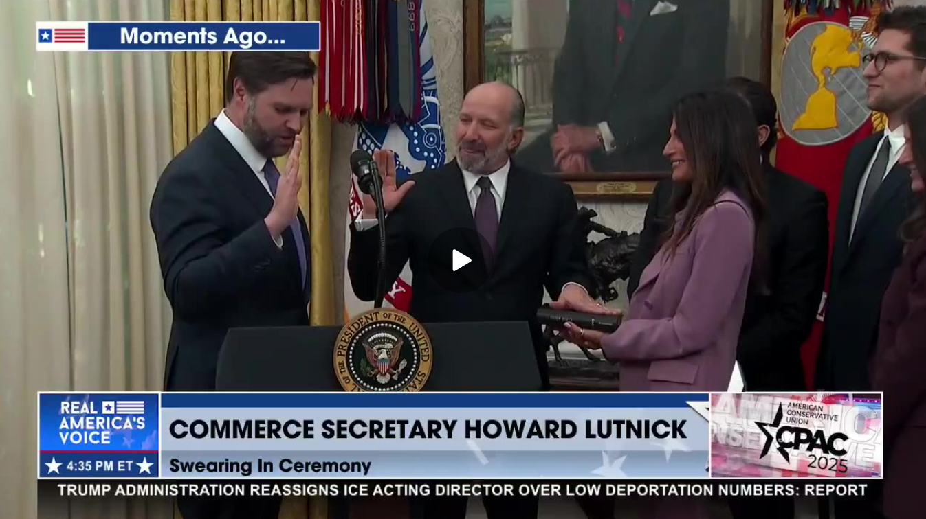 LUTNICK SWORN IN AS COMMERCE SECRETARY