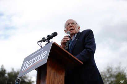 Democratic presidential candidate Sen. Bernie Sanders, I-Vt., speaks during a campaign event, Feb. 28, 2020, in S.C.