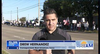 Hundreds of people protest airline mandates in Dallas, TX