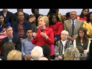 Hillary Clinton pushes gun control at NH town hall