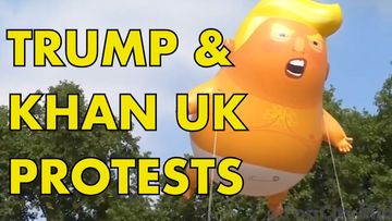 Londoners React To Trump & Khan “Balloon Protests”