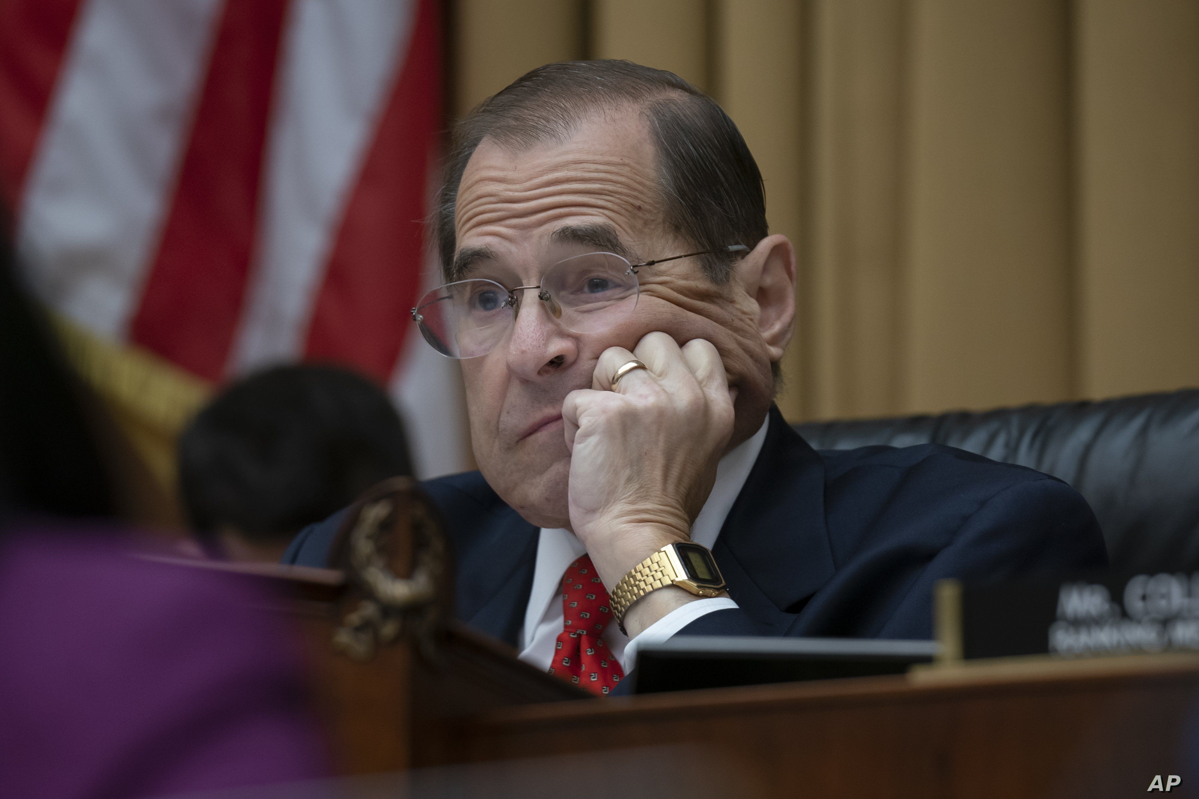 House Judiciary Committee Chair Jerrold Nadler, D-N.Y., listens as former special counsel Robert Mueller testifies about his investigation into President Donald Trump and Russian interference in the 2016 election, on Capitol Hill, July 24, 2019.