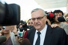 FILE - Former Sheriff Joe Arpaio leaves the federal courthouse on July 6, 2017, in Phoenix, Arizona. 